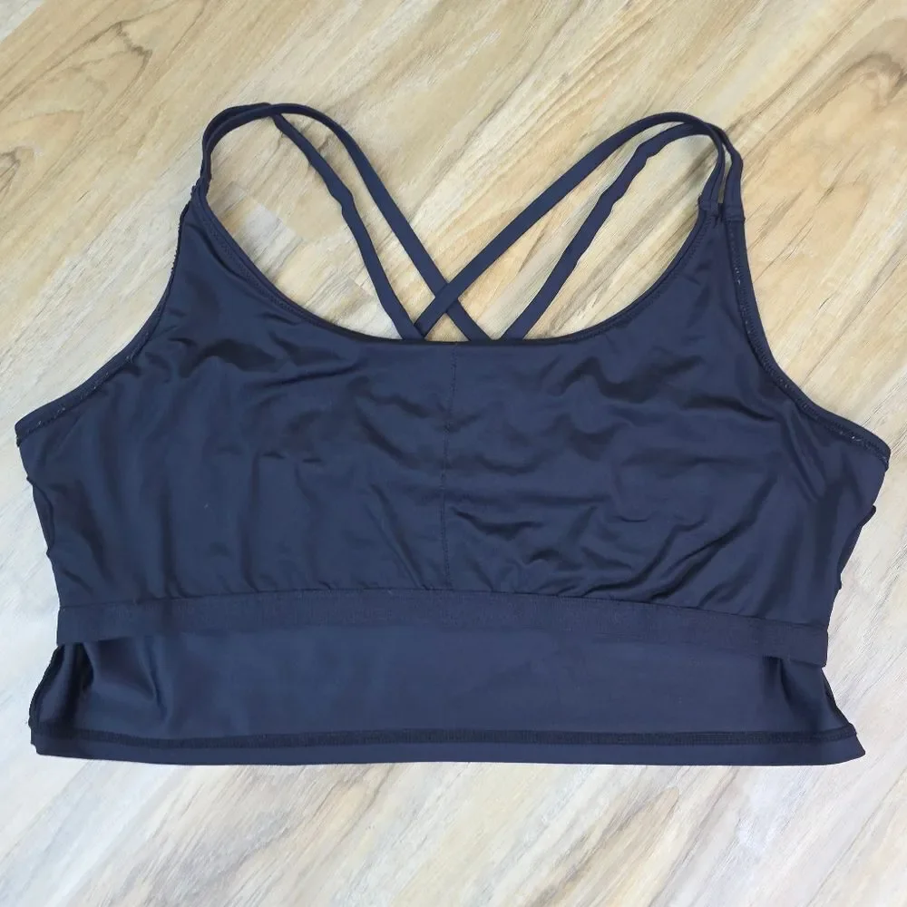 💇‍♀️Maurices Black Strappy Crop Sports Bra Sleeveless Top Size 3X